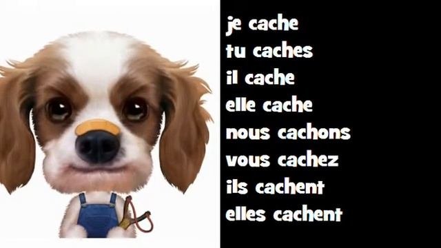 Французский музыкальный сопряжения #Classico Rock # глагол = cacher