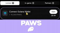 PAWS Подключите Phantom Кошелек 10 000 Поинтов