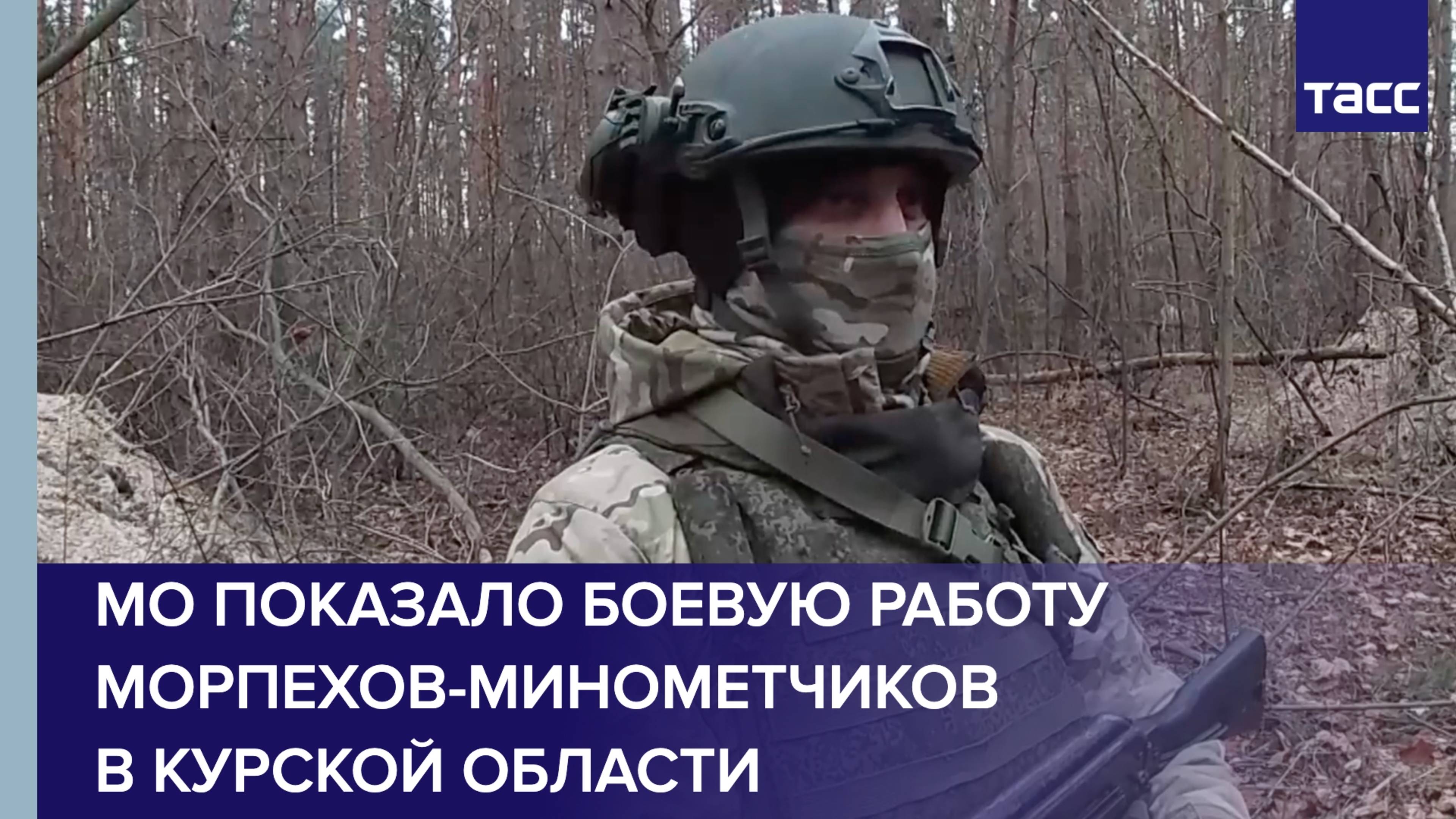 МО показало боевую работу морпехов-минометчиков в Курской области