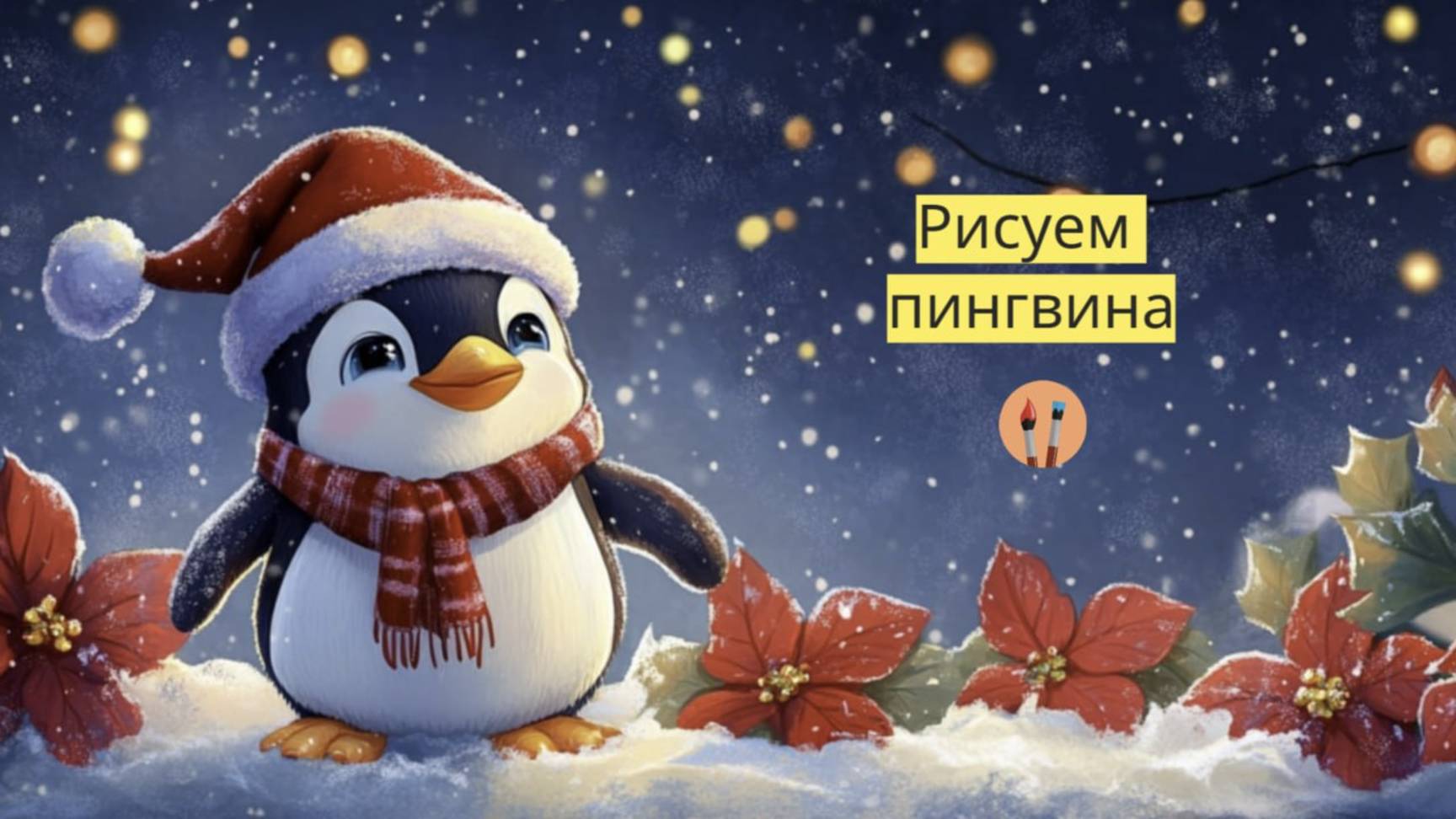 Маленькие художники: Рисуем пингвина - Детский образовательный мультфильм