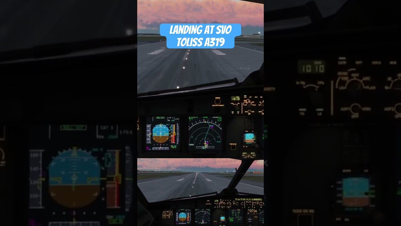 X-Plane 12 | ToLiss A319 | Landing at SVO (UUEE) #xplane12 #shorts