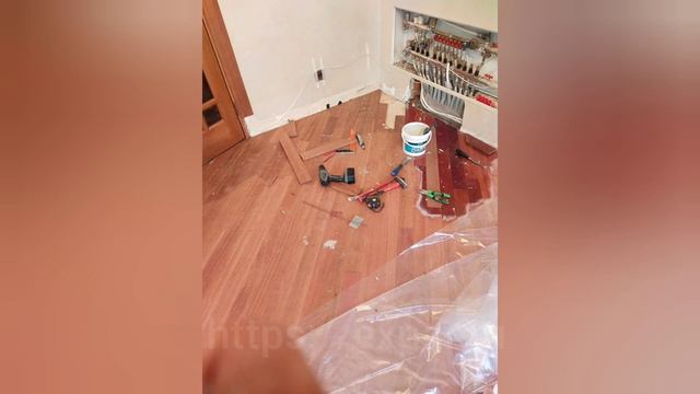 Реставрация массивной доски, после потопа.