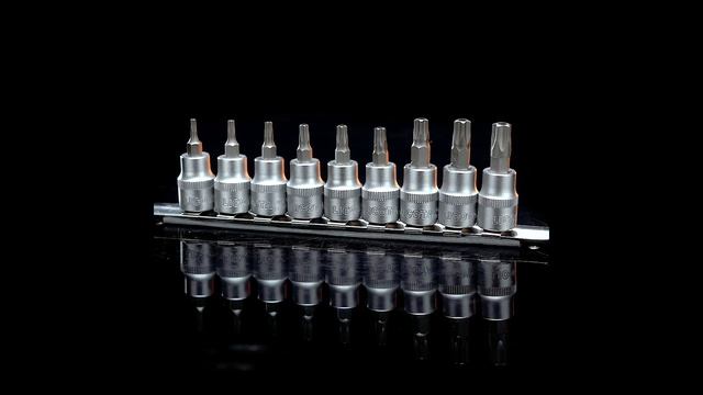 Набор 5-ти конечных звезд (Torx) на головках TS10H-TS50H, 9 предметов. Licota ATF-4004(ATA-0360)