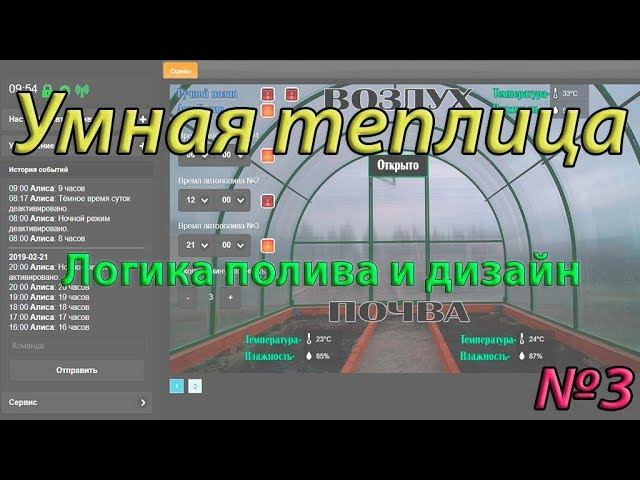Умная теплица на Raspberry PI. Логика автополива и дизайн.