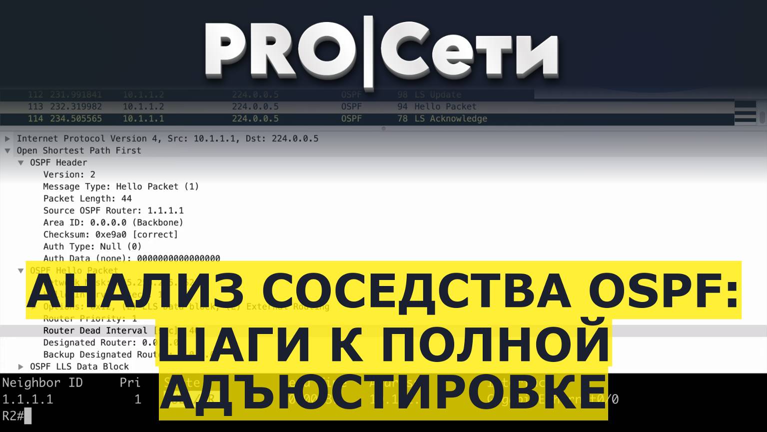 Анализ соседства OSPF: шаги к полной адъюстировке