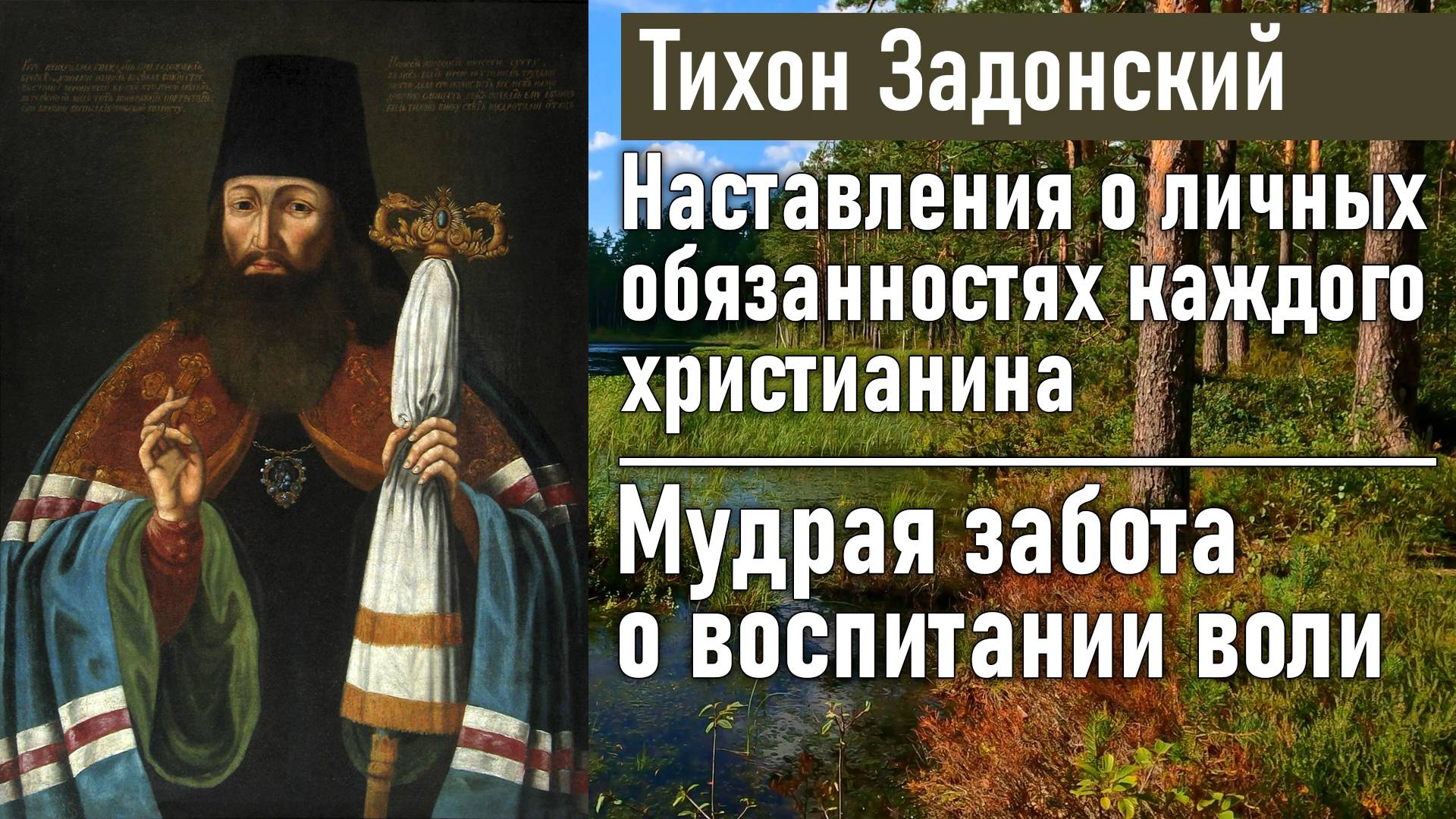 Мудрая забота о воспитании воли и внутреннего состояния / Тихон Задонский