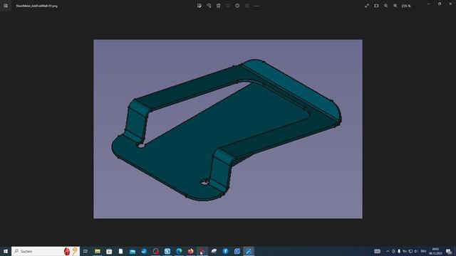 FreeCAD.#40. Верстак "Sheet Metal" Часть 3. Листовая деталь и развертка.  Инструмент "Сгиб"