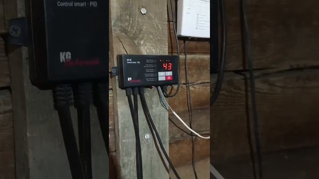 Работа котла Польская жара от терморегулятора и без