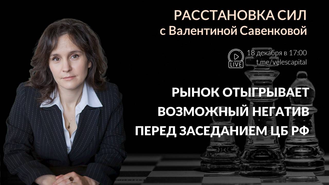 Рынок отыгрывает возможный негатив перед заседанием ЦБ РФ | «Расстановка сил» – 16 - 20 декабря