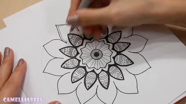 DIY: Рисую МАНДАЛА Мой новый скетчбук Doodle, Zentangle MANDALA