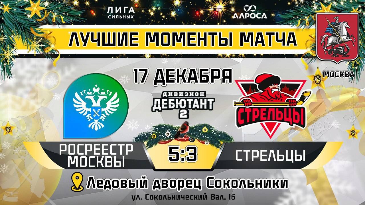 ОБЗОР / РОСРЕЕСТР МОСКВЫ - СТРЕЛЬЦЫ / 17.12.24 / ОХЛ МОСКВА / ДИВИЗИОН ДЕБЮТАНТ 2