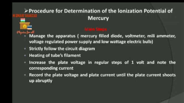 Complete Procedure for Determination of Ionization Potential of Mercury
