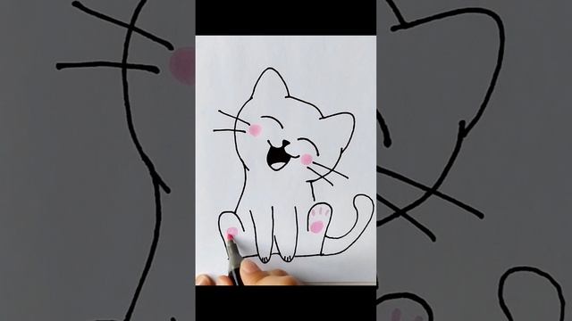 Как нарисовать милого котенка