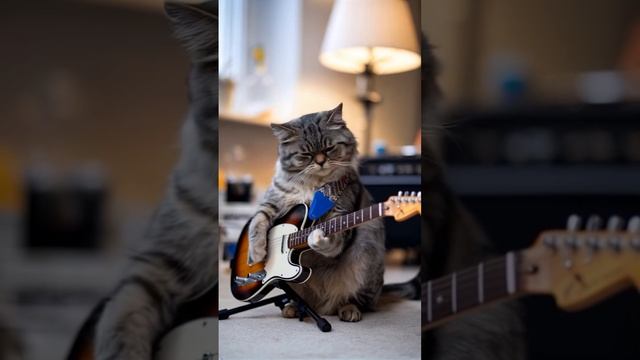 Кот гитарист