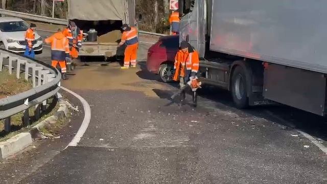 Движение перекрыли в поселке Головинка в Сочи из-за массового ДТП с фурой