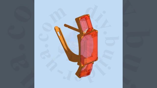 3Д анимация 3Д модели серьги из металлов и сплавов. Чертежи на сайте Diy.Самовар