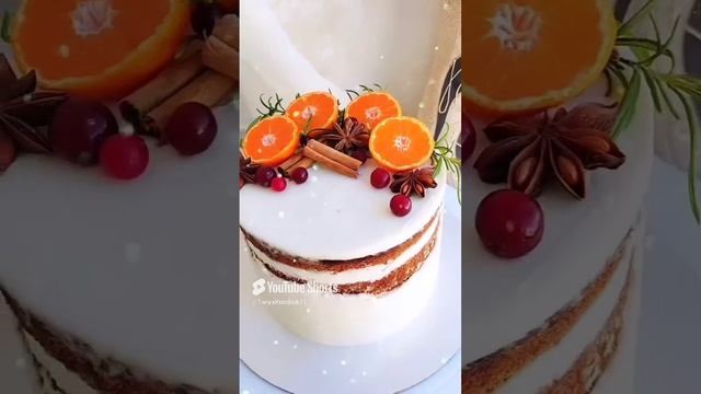 Очень вкусный медовый Новогодний торт создает Новогоднее настроение❄😋🎄#медовик#новогоднийторт