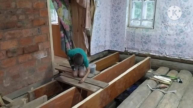 Стелим лаги. Ремонт старого дома.