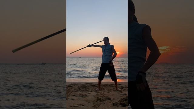 Jomtien beach _ Pattaya_ Thailand | Вращение палки | #stick #staff #pole #палка #посох #шест