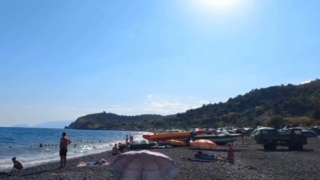 Храм маяк Малореченское и дикий пляж посёлок Морское август 2024 Крым
