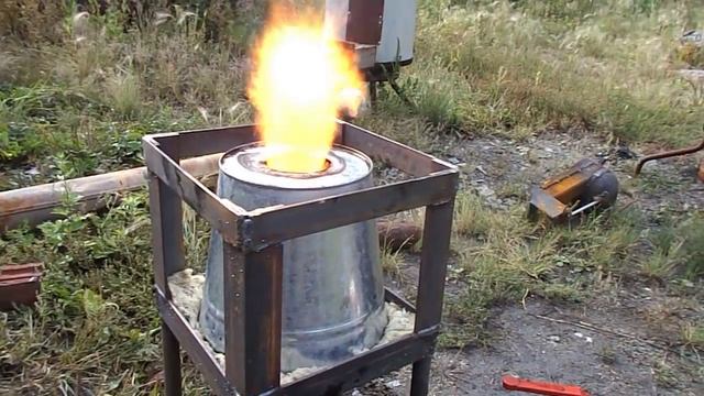 Горелка на отработке, керамическая бездымная