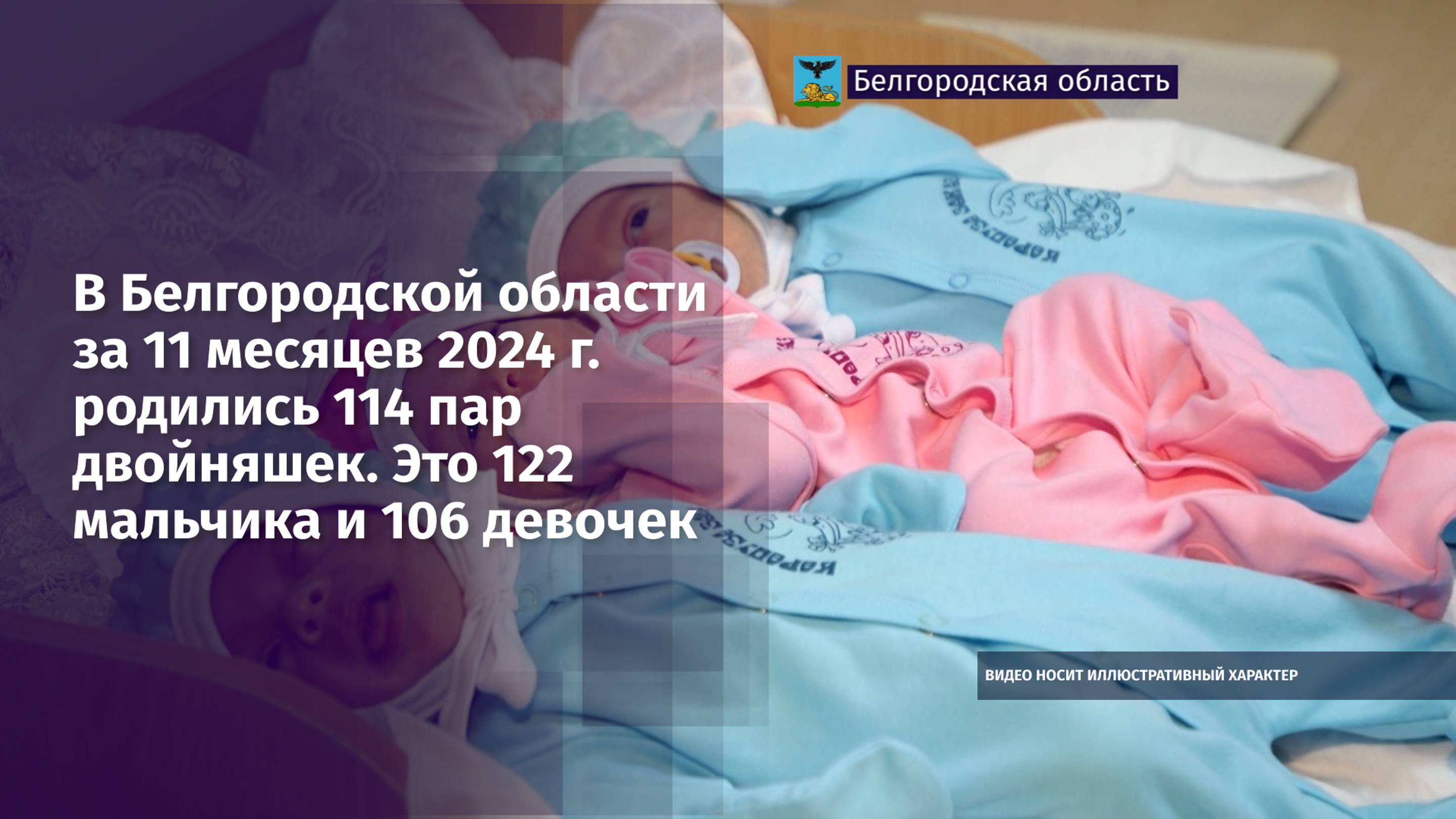 В Белгородской области за 11 месяцев 2024 г. родились 114 пар двойняшек