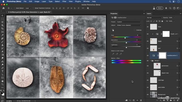 14-05 - Applying adjustment layers to multiple layers