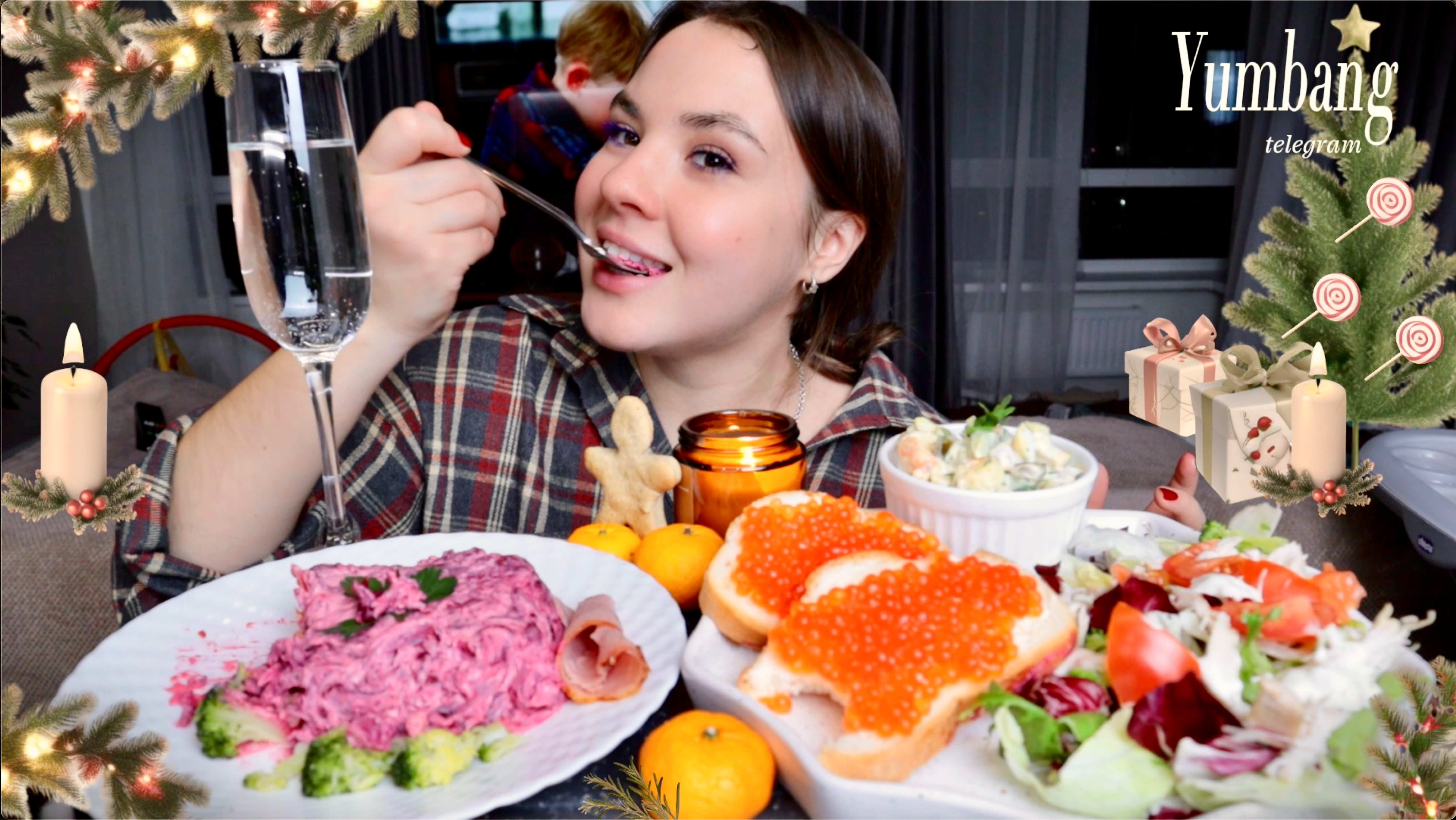 МУКБАНГ новогодний стол, икра, оливье, селедка под шубой Желания и цели