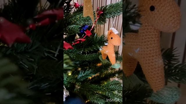 Игрушка на елку крючком. Лошадка-качалка
