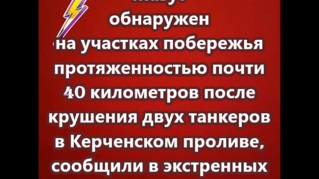 Мазут обнаружен на участках побережья протяженностью почти 40 километров  в Керченском проливе