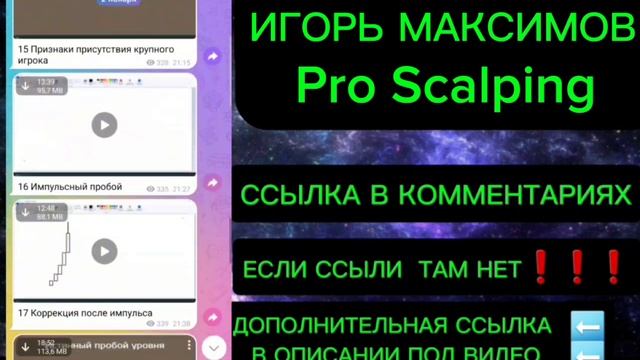 Слив курса Игорь Максимов 2024 Обучение от Pro Scalping Игорь Максимов