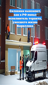 Силовики выясняют, как в РФ попал исполнитель теракта, унесшего жизнь Кириллова