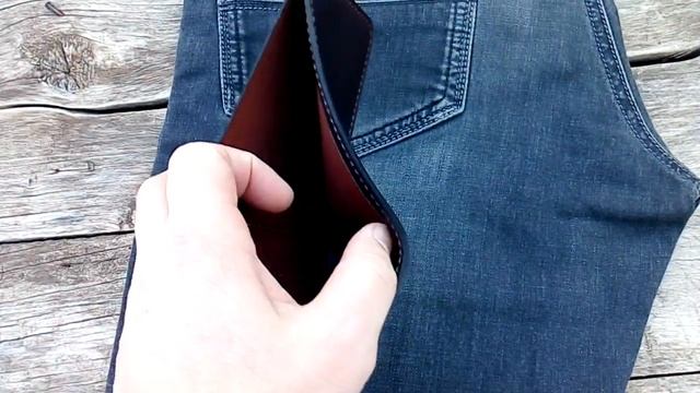 HANDMADE LEATHER WALLET. Бумажник водителя кожа.