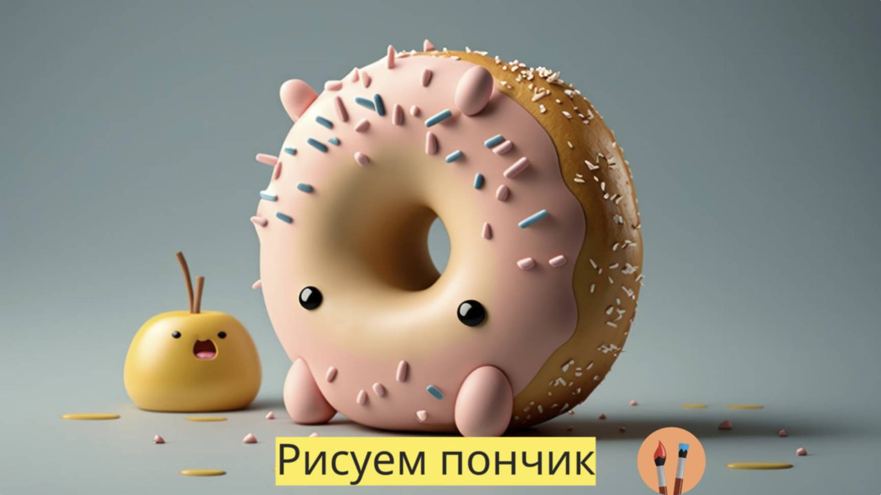 Маленькие художники: Рисуем пончик - Детский образовательный мультфильм