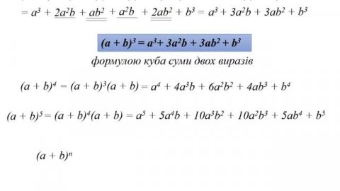 Куб суми. Трикутник Паскаля. Алгебра 7 клас