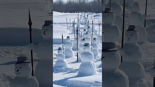 Китайская армия снеговиков❄️