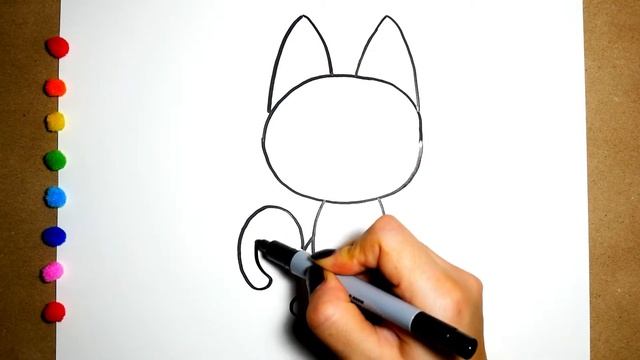 Как нарисовать кошку просто - How to Draw Cat step by step