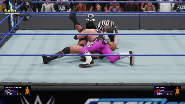WWE 2K19 Bret Hitman Hart vs The Rock SMACKDOWN LIVE CLASSIC