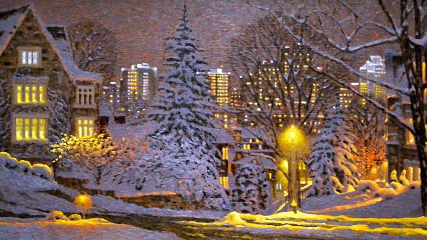 "Рождественский ноктюрн". Художник Ричард Савойя ("Christmas Nocturne", Richard Savoie)