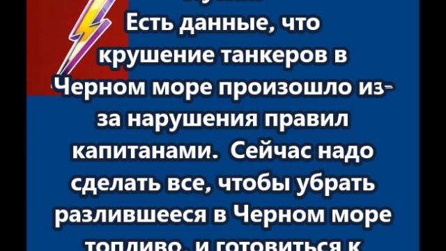 Есть данные, что крушение танкеров в Черном море произошло из-за нарушения правил капитанами, заявил