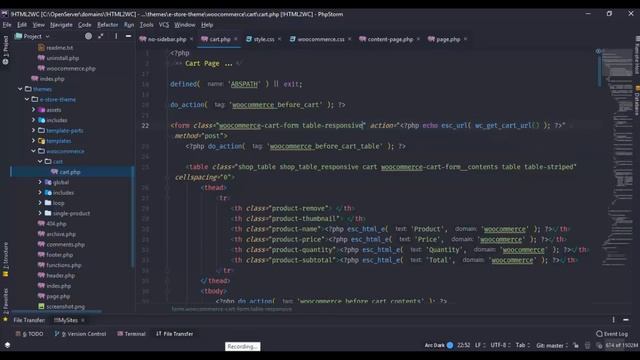 Натяжка на WooCommerce. HTML2WC. Часть #9.1. Настройка корзины