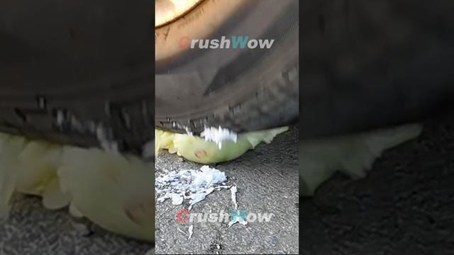 a car crushed a squash #carcrush #asmr #shorts