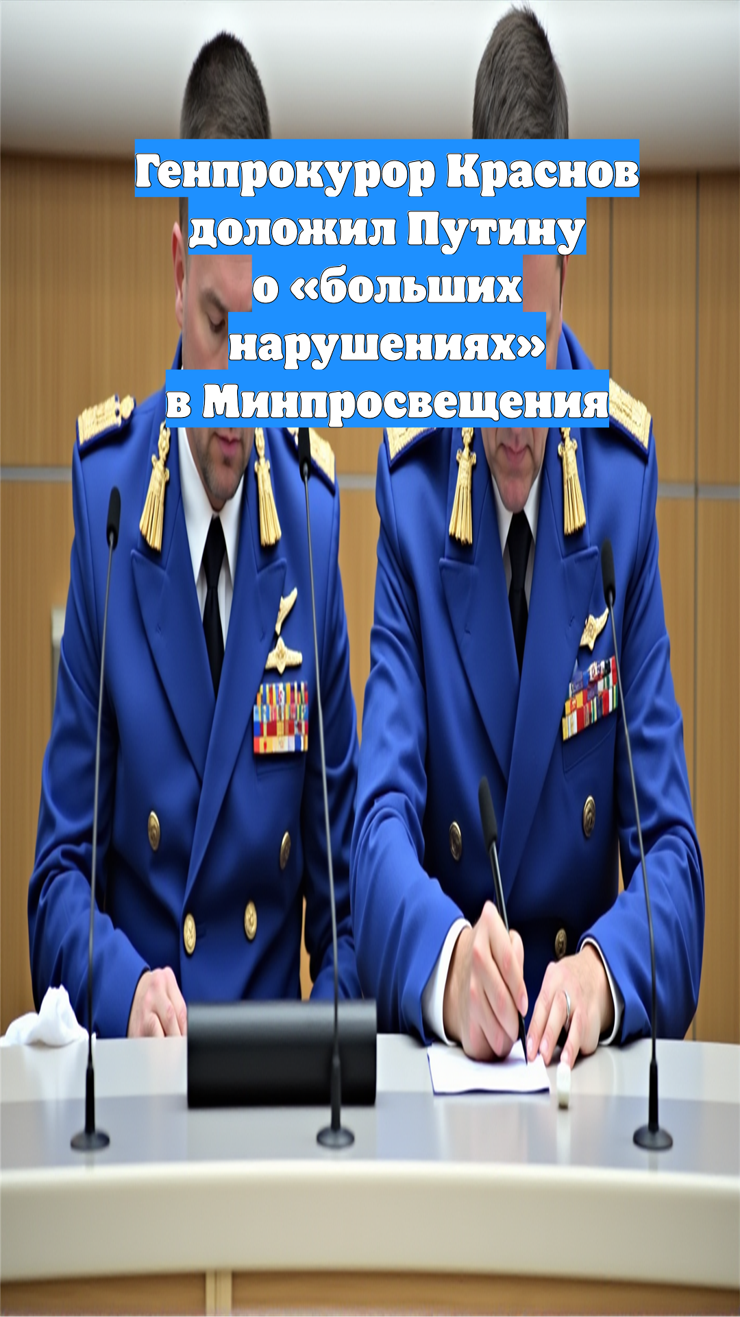 Генпрокурор Краснов доложил Путину о «больших нарушениях» в Минпросвещения