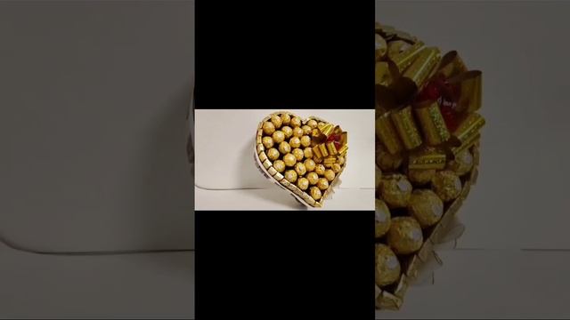 золотое сердце из конфет