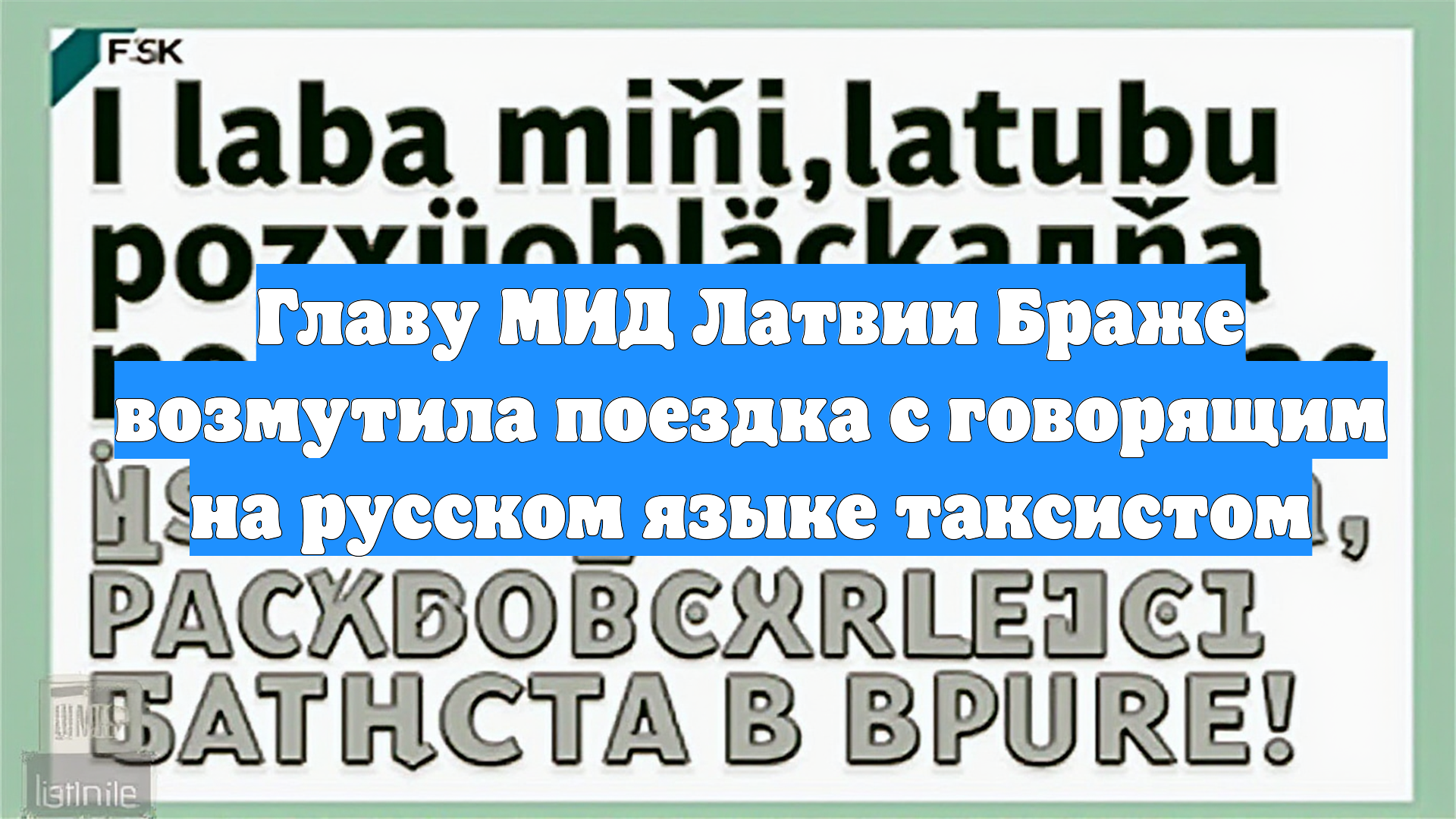 Главу МИД Латвии Браже возмутила поездка с говорящим на русском языке таксистом