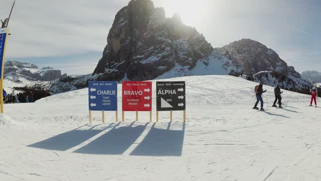 4K Горные лыжи: Италия 2019. Доломитовые Альпы. Селла-Ронда. Трасса Bravo