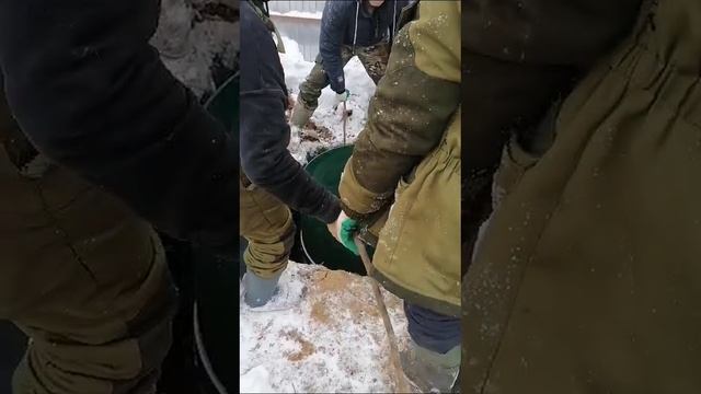 Установка септика зимой