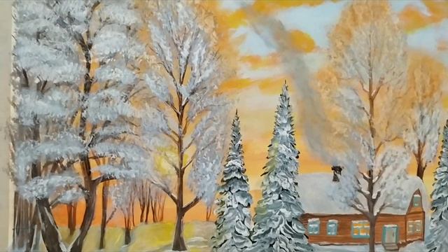 #самоучкахудожник#гуашь#акрил#карандаш#портрет Зимние краски