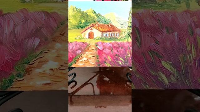 Картина "Дом в лавандовом поле" #oilart #картинамаслом #art #fineart #творчество