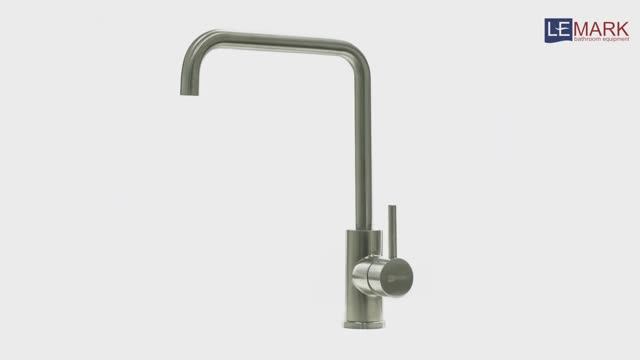 Смеситель для кухни из нержавеющей стали с поворотным изливом LEMARK EXPERT LM5077S